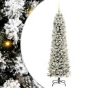  Kunstig juletre Grønn og hvit 210 cm PVC og Metall og Plast