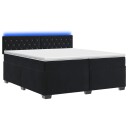 vidaXL Box Spring Seng med Madrass og LED Svart 200 x 200 cm Fløyel
