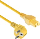 ACT Strømkabel Nettplugg CEE 7/7 Hann (Vinklet) - C15 Gul 1.5 m
