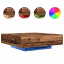  Kaffebord med LED belysning Gamle Treverk 100x100x31 cm