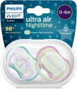 Philips Avent Ultra Air Night Smokker 2-Pack 0-6m Grønn/Lilla