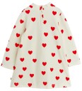Mini Rodini Hearts Aop Velour Dress   Cream   104/110