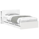  Sengeramme med oppbevaring Hvit 100 x 200 cm Konstruert tre