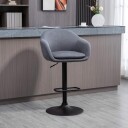 Barstol høydejusterbar 110 kg bæreevne 54 x 54 x 92 112 cm 360° dreibar med fotstøtte i linlook mørkegrå