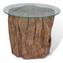 vidaXL Salongbord teak glass 50x40 cm