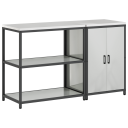  Kjøkkenoppbevaringssett med hylle 2 pcs Sølv 150 x 50 x 92 cm