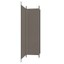 vidaXL Romdeler 3 paneler antrasitt 150x220 cm stoff
