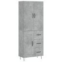 vidaXL Highboard betong grå 69,5x34x180 cm konstruert tre 8720845475314