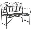 hagebenk med lamelldesign svart 103,5 cm stål