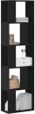  Bokhylle 5 etasjer svart 45x23,5x162,5 cm konstruert tre