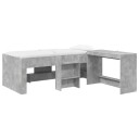  Sengeramme med Skrivebord Betonggrå 90 x 200 cm Konstruert tre