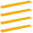 vidaXL Flytende hylle 4 pcs Sennepsgul 80 x 9 x 2,5 cm Stål
