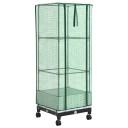 vidaXL Hageplantekasse med drivhusdeksel og hjul Hvit 40 x 40 x 129 cm