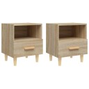 vidaXL Nattbord 2 stk sonoma eik 40x35x47 cm