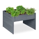 Robotgressklippergarasje med plantekasse – værbestandig tre