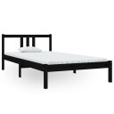 vidaXL Sengeramme svart heltre 100x200 cm