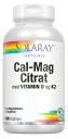 Solaray Cal-Mag Citrat med Vitamin D og K2 240 Kapslar