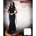 Halloween Gothic Long Dress Kostyme Str. 42 Voksen NTI-889421