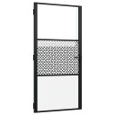  Innvendig Dør Svart 102.5 X 201.5cm Herdet Glass Og Aluminium