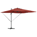  Cantilever Roma Parasol med LED lys Terracotta 286x285x270 cm Aluminium