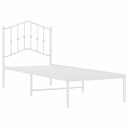 vidaXL Sengeramme i metall med hodegavl hvit 75x190 cm 8721012211377
