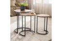 Sidebord Wohnling Sett med 3 runde metall med filigrane metallben industriell -