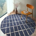 Rundt teppe   Zola Natural Cotton Shaggy blå Størrelse: Ø 200 cm