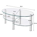 3 lags glassbord med moderne oval design Tre lags gjennomsiktig hylle