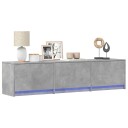  TV skap med LED Betong 165 x 34 x 40 cm Konstruert tre