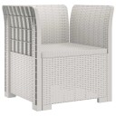 vidaXL 1 seters Stol Rattan Utseende PP Hvit
