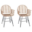  Spisestuestol 2 pcs Naturlig 57 x 54,5 x 85 cm Rattan og Jern
