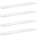  Vegghylle 4 pcs Hvit marmor 80 x 9 x 3 cm Konstruert tre