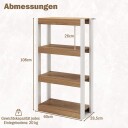 Trehylle med 4 etasjer og sikkerhetssett – naturlig finish