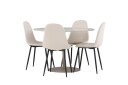 Venture Home Matgruppe Lycke 110 cm Rund med 4 Polar stoler Beige/Beige