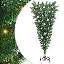  Opp ned kunstig forhåndsbelyst juletre med kulesett 150 cm