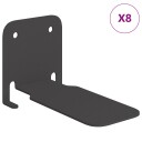 vidaXL Flytende hylle med hylle 8 pcs Svart 6 x 10,8 x 6,6 cm
