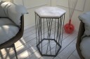 Falan Sidebord 40 cm Sekskant - Hvit/Svart