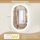 LED baderomsspeil med antidugg justerbart lys 80x50cm