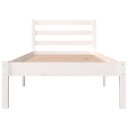 vidaXL Sengeramme heltre furu 75x190 cm hvit 2FT6 Small Single 8720286877197