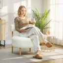 Kremfarget Sherpa Lounge Chair – Koselig kompakt og slitesterk