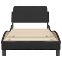  Sengeramme med hodegavl svart 90x190 cm kunstlær 8721012268616