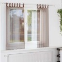  Voile gardiner med stanglommer 2 stk brun 8721158551870