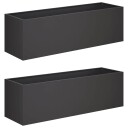 vidaXL Hageblomsterpotte 2 stk. Svart 100 x 30 x 30 cm Kaldvalsestål