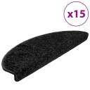 vidaXL Trappematter 15 stk svart 65x25 cm
