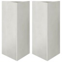 Plantekasser 2 stk trekantet 40x34,5x70 cm rustfritt stål