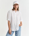 Relaxed fit kortermet linskjorte WHITE 34