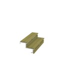 Terrassetrapp PLUS Stål/Tre Trinndybde 25 cm B120 Høyde: 370 mm, 2-Trinn