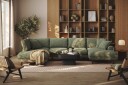 Copenhagen Premium 5 personers Venstrevendt U formet Dyb Sofa med Divan og Chaiselong i Chenille   Grøn