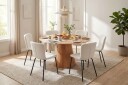Siena spisegruppe rund 130 cm eik med 6 Katy spisestoler - Eik