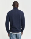 Lammeullsgenser med half-zip DARK NAVY MELANGE M